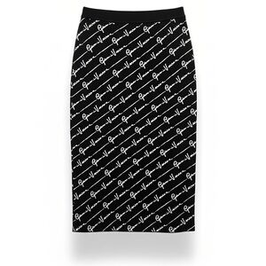 Versace Text Print Knit Skirt Size 38